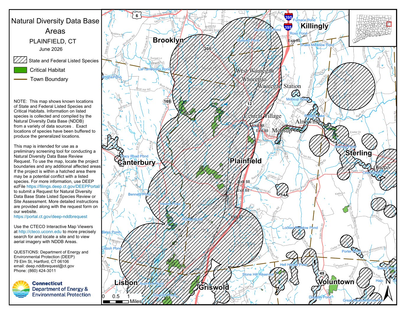 Page 1 preview of Connecticut Natural Diversity Data Base Map 109