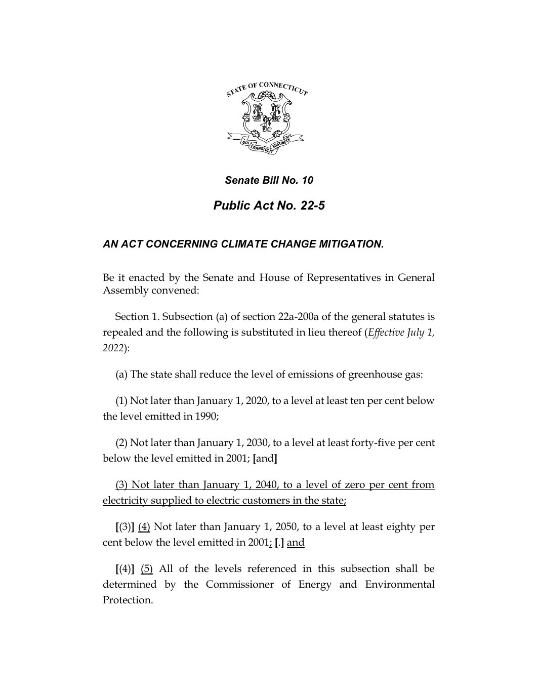 Page 1 preview of Connecticut Public Act 22-5