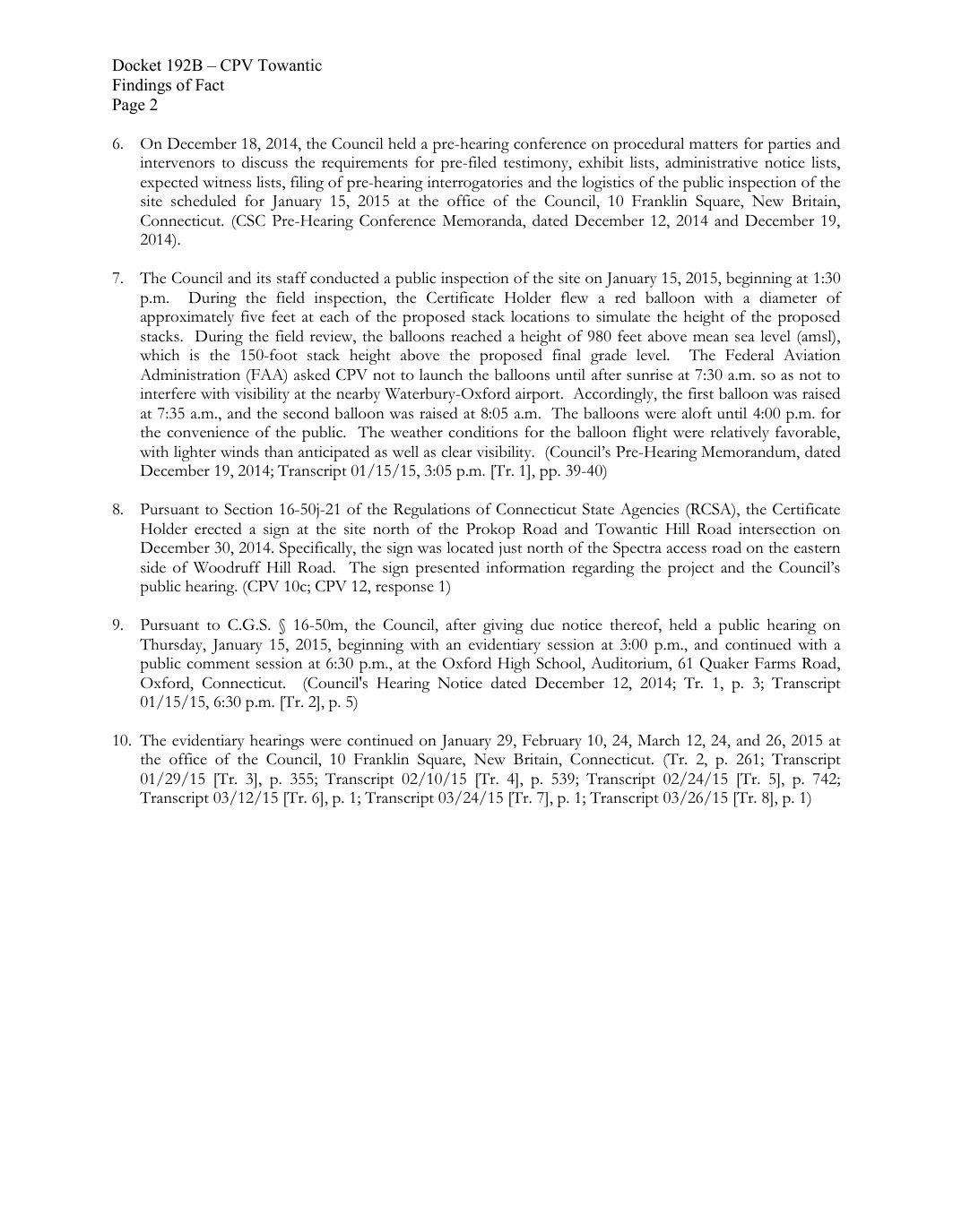Page 2 preview of Connecticut Siting Council Docket 192B Final Decision