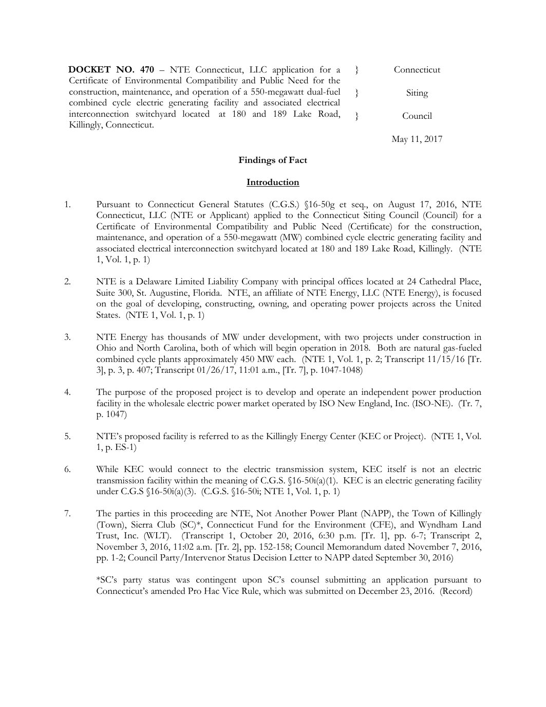 Page 1 preview of Connecticut Siting Council Docket 470 Final Decision