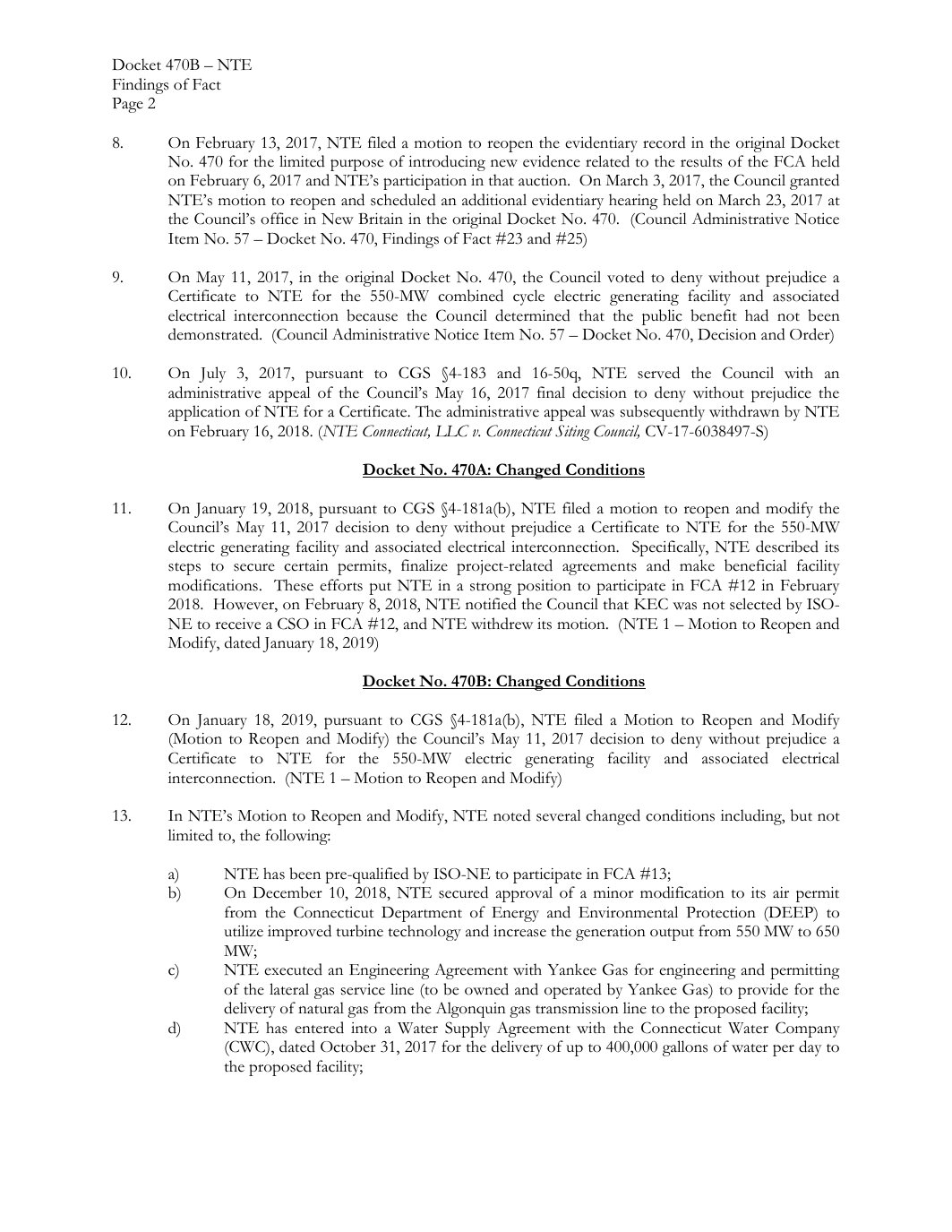 Page 2 preview of Connecticut Siting Council Docket 470B Final Decision