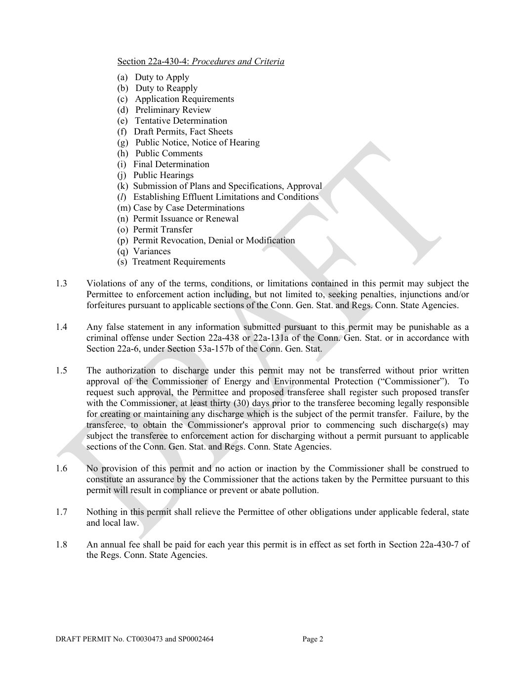 Page 2 preview of Draft NPDES Permit for Plainfield Renewable Energy