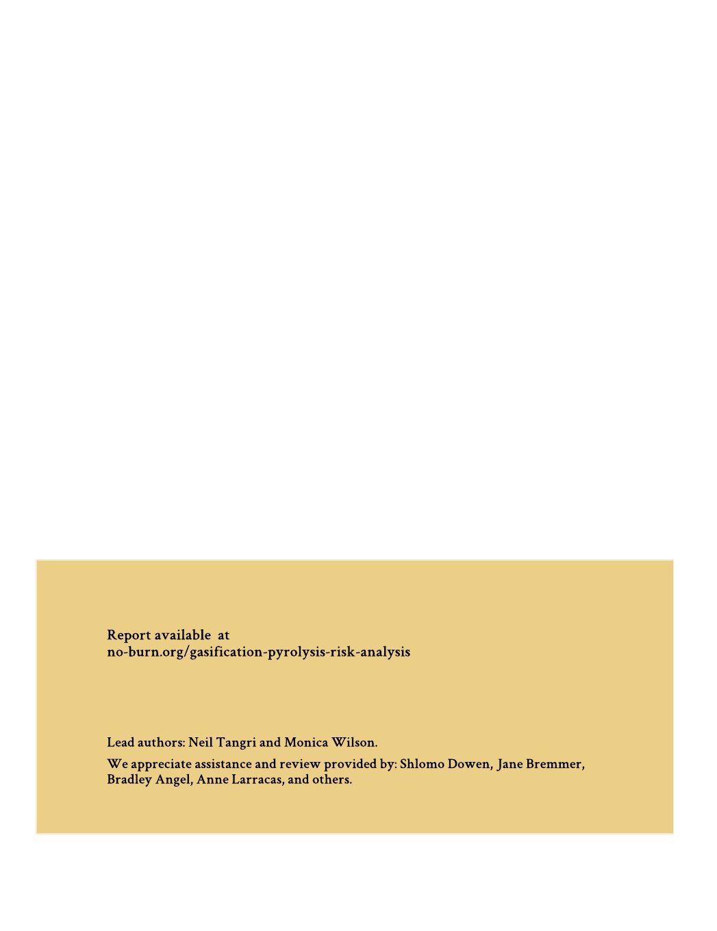Page 2 preview of Waste Gasification and Pyrolysis: High Risk, Low Yield Processes