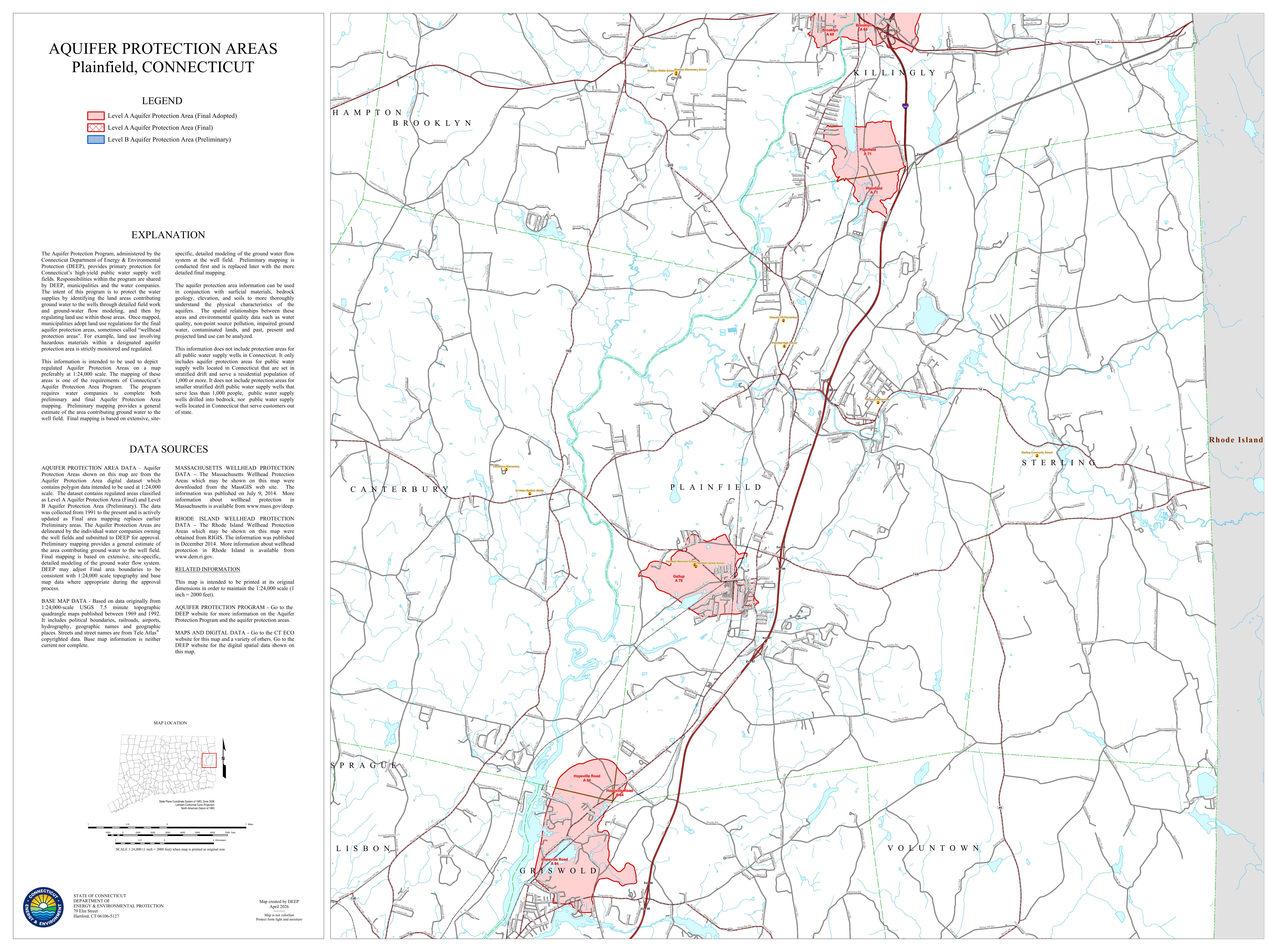 Page 1 preview of Plainfield Aquifer Protection Area Map