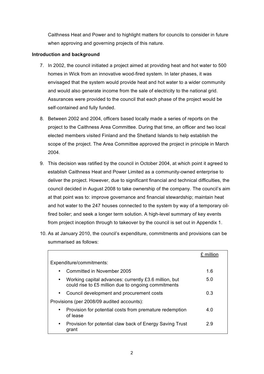 Page 2 preview of Caithness Heat and Power: Report by the Controller of Audit