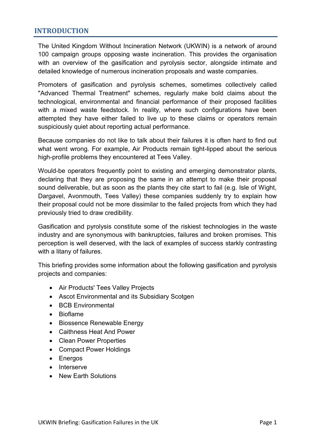 Page 2 preview of Gasification Failures in the United Kingdom